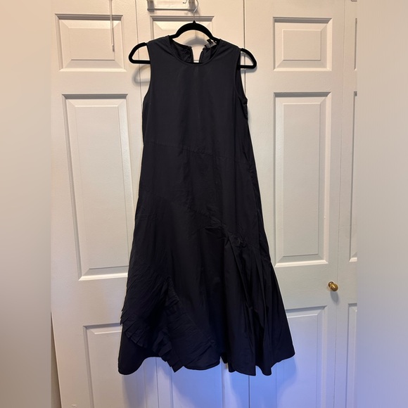 COS - navy midi dress with pleated detail - Picture 5 of 9